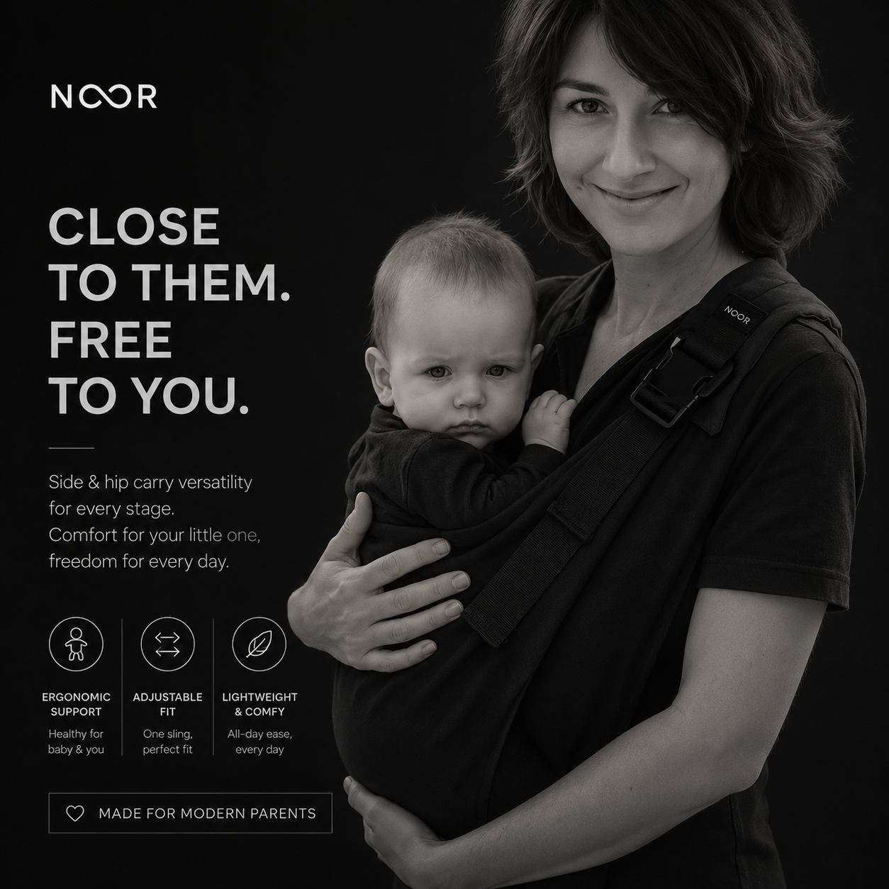 NOOR CarryNestโข Ergonomic Baby Carrier