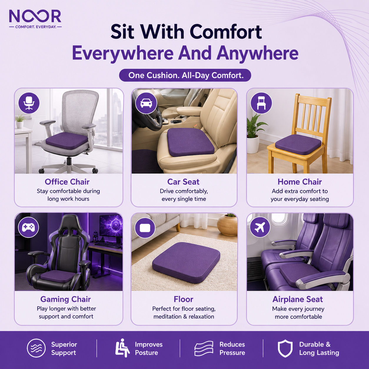 Noor AirGrid™ Seat Cushion