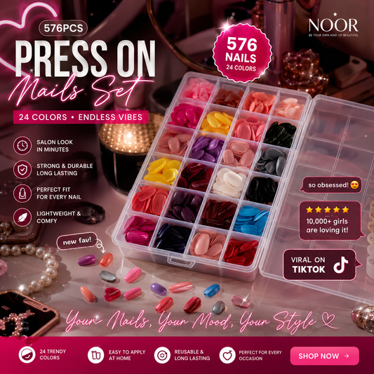 Press On Nails Set | Salon Nails at Home, 576 Nails