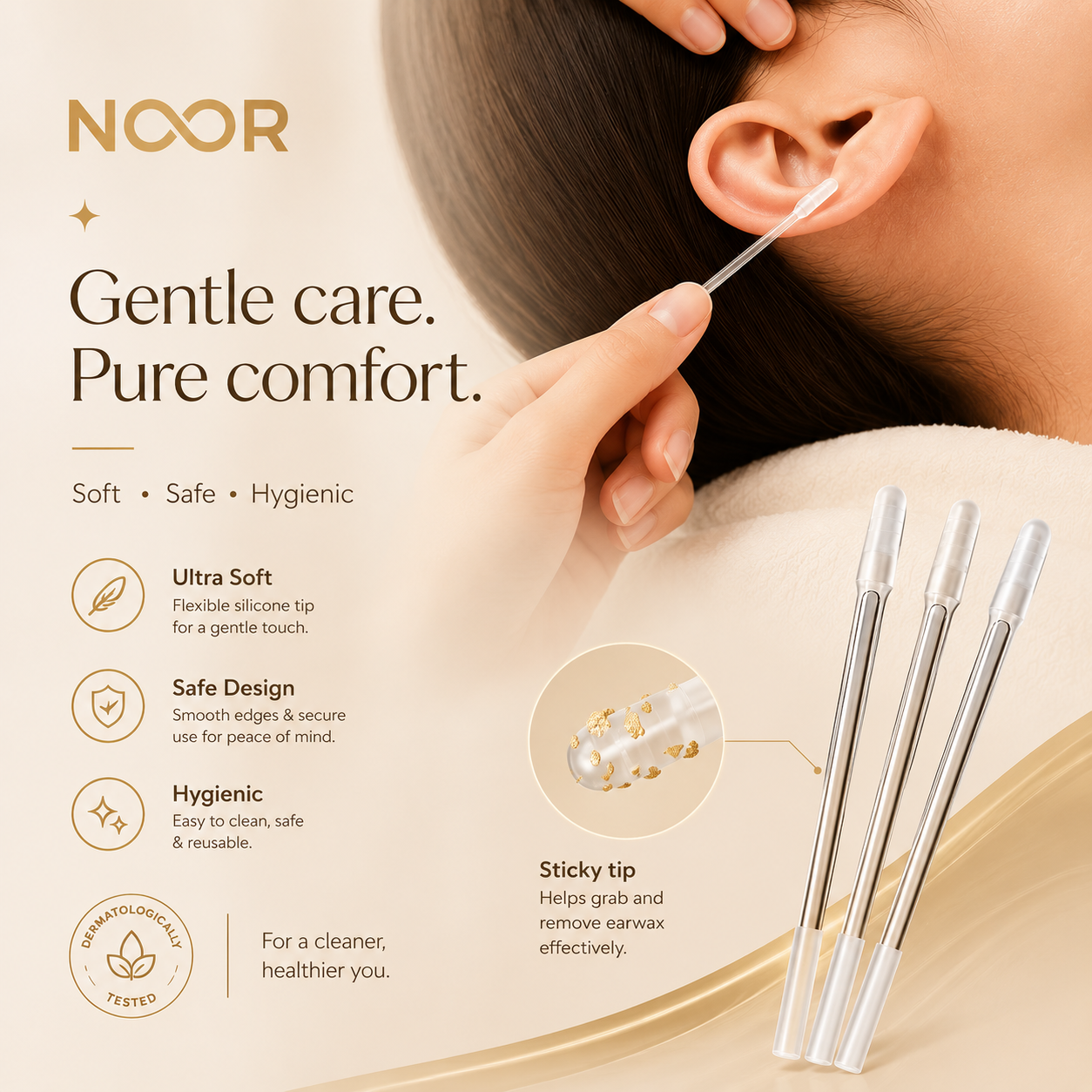 NOOR GentleTip™ Premium Ear Care Applicators