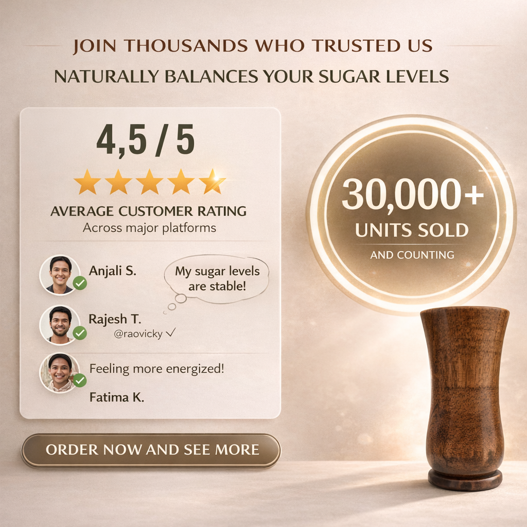 Sugar Balance Vijayasar Wooden Water Glass